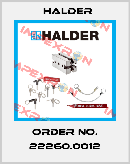 Order No. 22260.0012 Halder