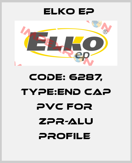 Code: 6287, Type:end cap PVC for  ZPR-ALU profile  Elko EP