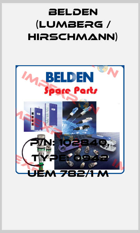 P/N: 102840, Type: 0942 UEM 782/1 M  Belden (Lumberg / Hirschmann)