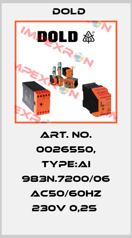 Art. No. 0026550, Type:AI 983N.7200/06 AC50/60HZ 230V 0,2S  Dold