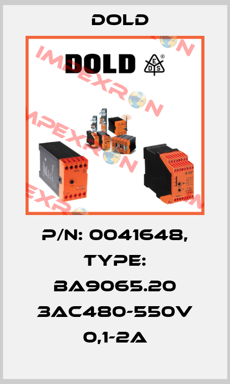 p/n: 0041648, Type: BA9065.20 3AC480-550V 0,1-2A Dold