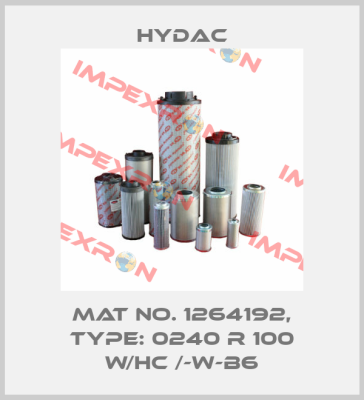 Mat No. 1264192, Type: 0240 R 100 W/HC /-W-B6 Hydac
