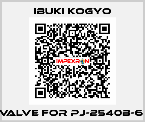 VALVE for PJ-2540B-6  IBUKI KOGYO