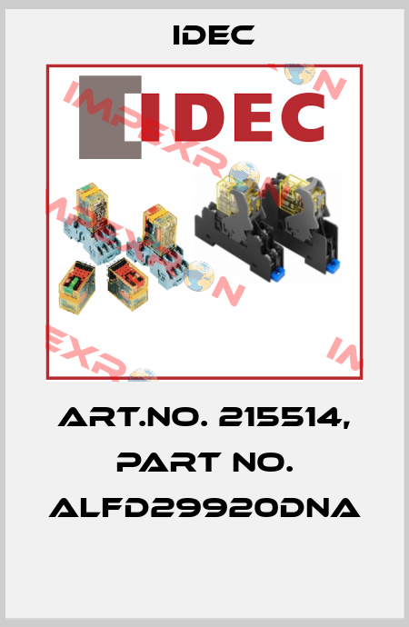 Art.No. 215514, Part No. ALFD29920DNA  Idec