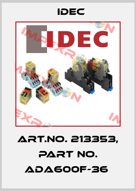 Art.No. 213353, Part No. ADA600F-36  Idec