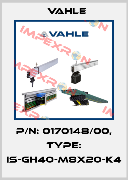 P/n: 0170148/00, Type: IS-GH40-M8x20-K4 Vahle