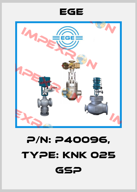 p/n: P40096, Type: KNK 025 GSP Ege