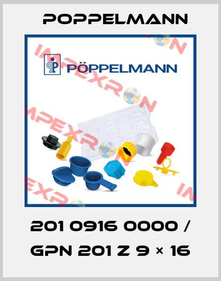 201 0916 0000 / GPN 201 Z 9 × 16 Poppelmann