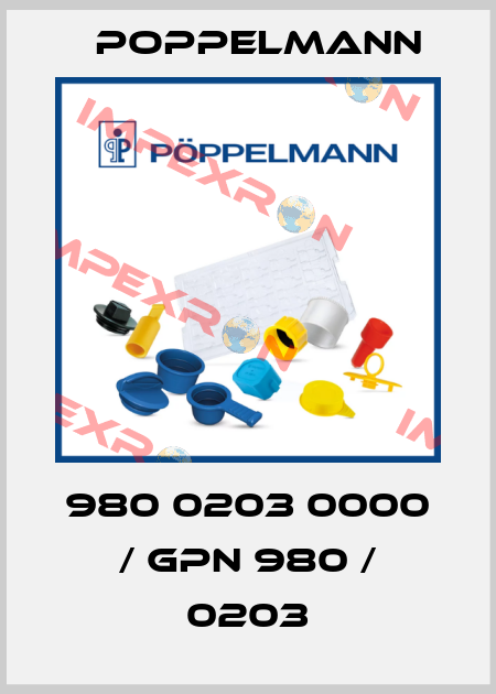 980 0203 0000 / GPN 980 / 0203 Poppelmann