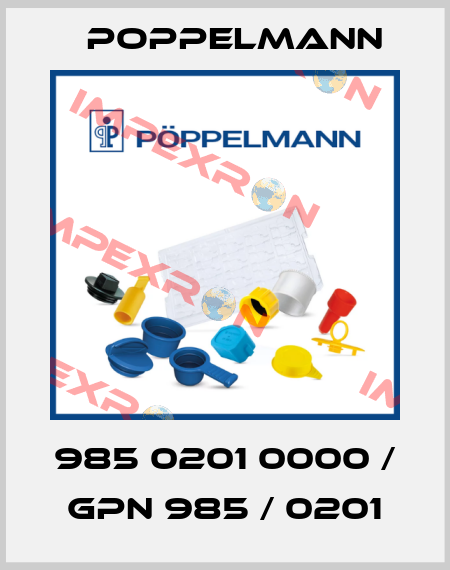 985 0201 0000 / GPN 985 / 0201 Poppelmann