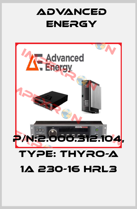 P/N:2.000.312.104, Type: Thyro-A 1A 230-16 HRL3 ADVANCED ENERGY