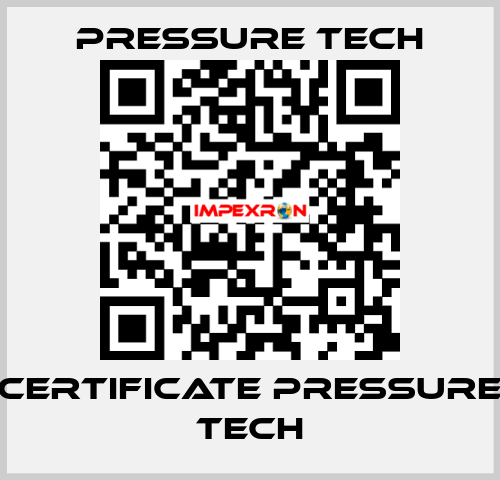 Certificate Pressure Tech Pressure Tech