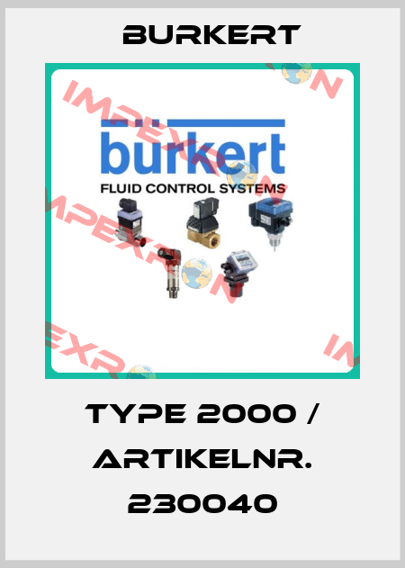 Type 2000 / Artikelnr. 230040 Burkert
