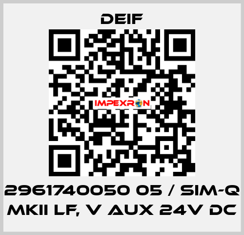 2961740050 05 / SIM-Q MKII LF, V aux 24V DC Deif