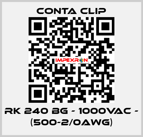 RK 240 BG - 1000VAC - (500-2/0AWG) Conta Clip