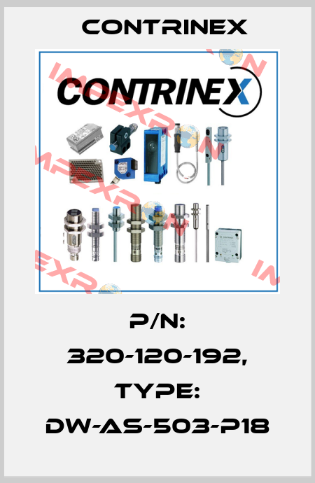 p/n: 320-120-192, Type: DW-AS-503-P18 Contrinex