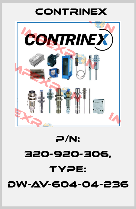 p/n: 320-920-306, Type: DW-AV-604-04-236 Contrinex