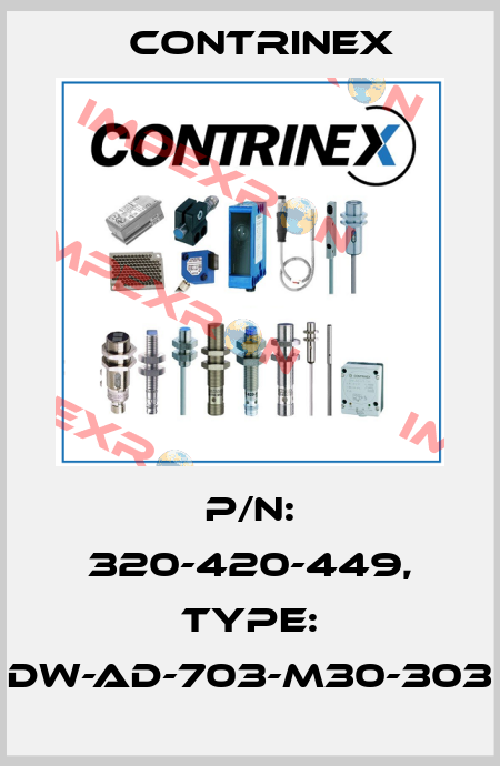 p/n: 320-420-449, Type: DW-AD-703-M30-303 Contrinex