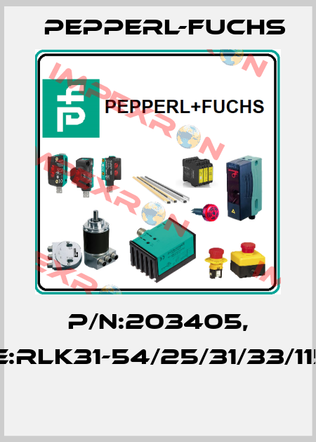 P/N:203405, Type:RLK31-54/25/31/33/115-5M  Pepperl-Fuchs