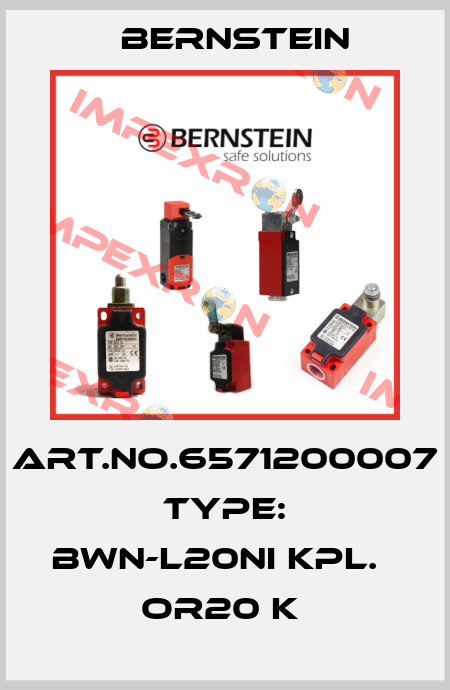 Art.No.6571200007 Type: BWN-L20NI KPL.          OR20 K  Bernstein