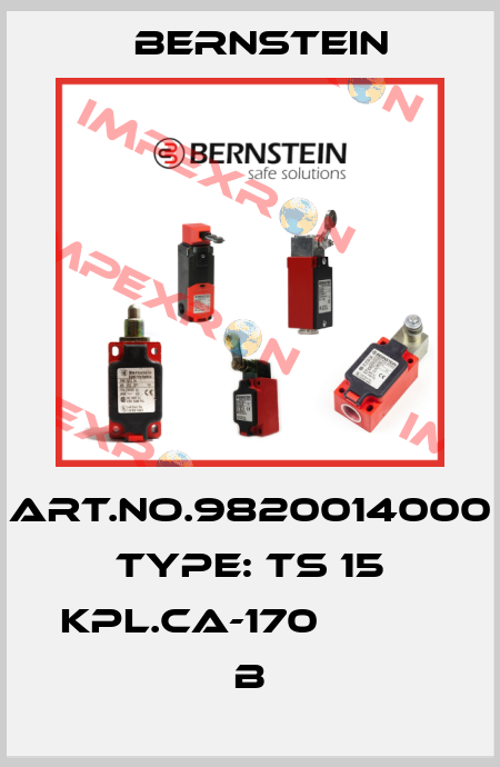 Art.No.9820014000 Type: TS 15 KPL.CA-170             B Bernstein