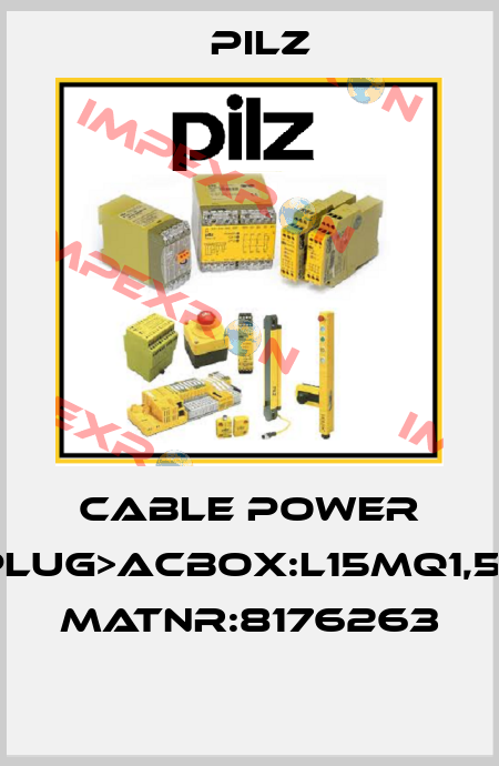 Cable Power PROplug>ACbox:L15MQ1,5BRSK MatNr:8176263  Pilz