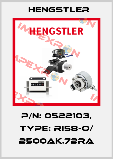 p/n: 0522103, Type: RI58-O/ 2500AK.72RA Hengstler