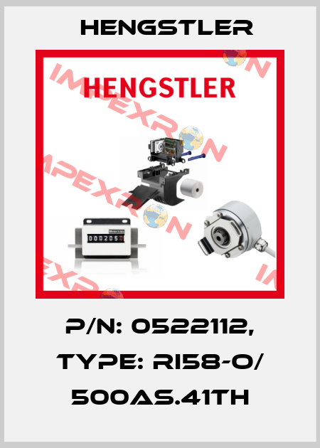 p/n: 0522112, Type: RI58-O/ 500AS.41TH Hengstler
