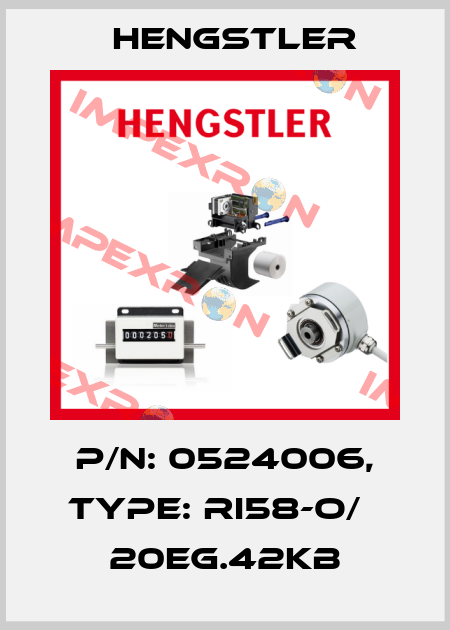 p/n: 0524006, Type: RI58-O/   20EG.42KB Hengstler