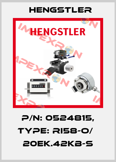 p/n: 0524815, Type: RI58-O/   20EK.42KB-S Hengstler