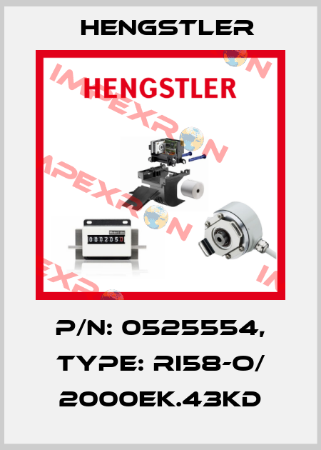 p/n: 0525554, Type: RI58-O/ 2000EK.43KD Hengstler
