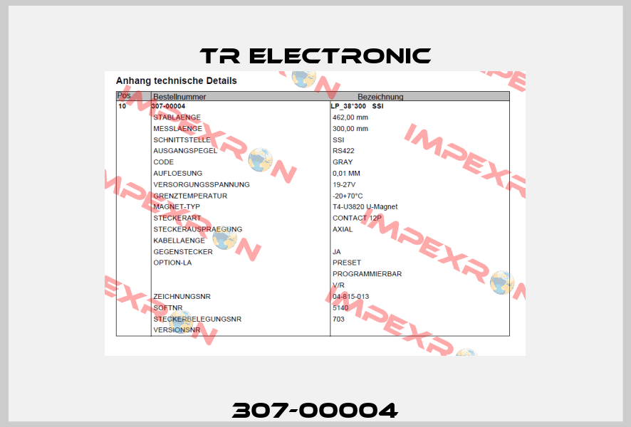 307-00004 TR Electronic