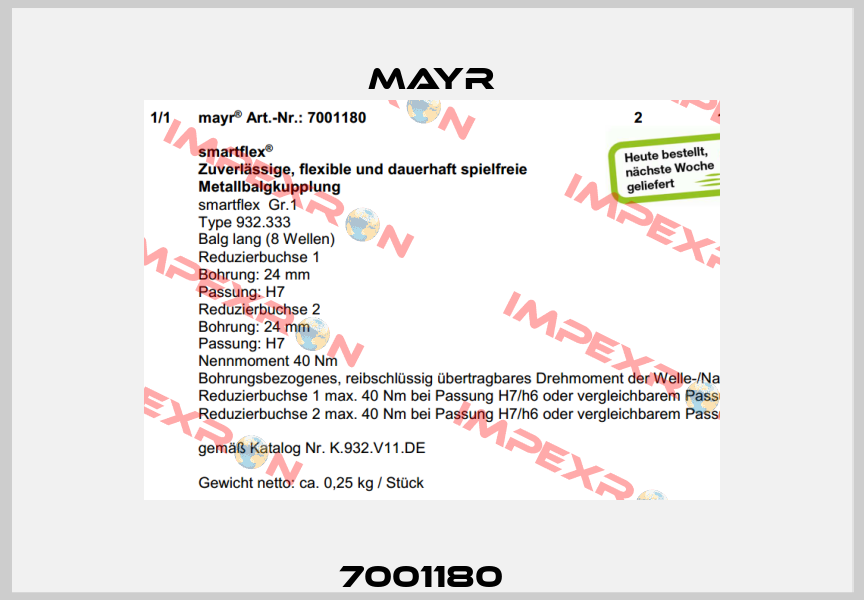 7001180   Mayr