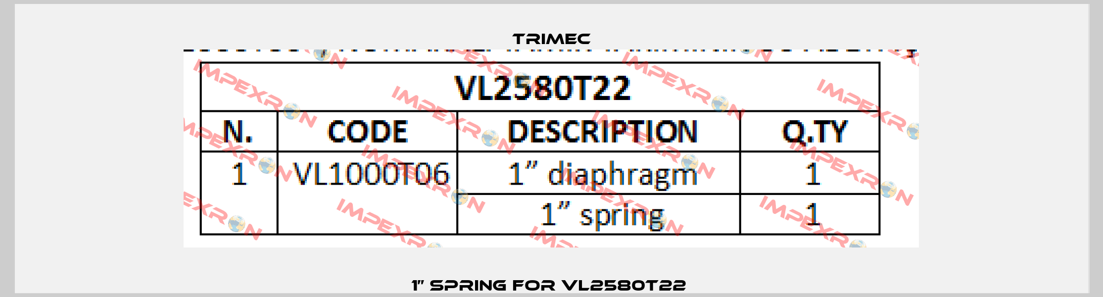 1” spring For VL2580T22  Trimec