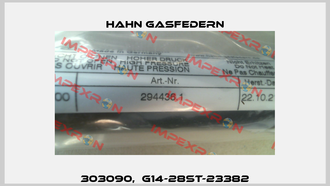 303090,  G14-28ST-23382 Hahn Gasfedern