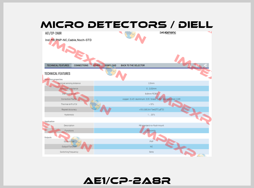 AE1/CP-2A8R Micro Detectors / Diell