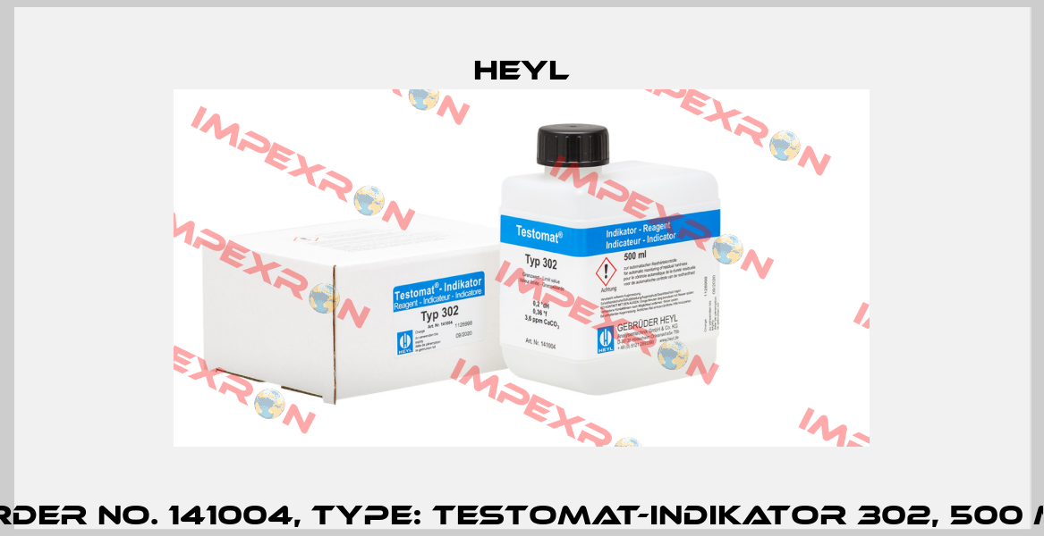 Order No. 141004, Type: Testomat-Indikator 302, 500 ml Heyl